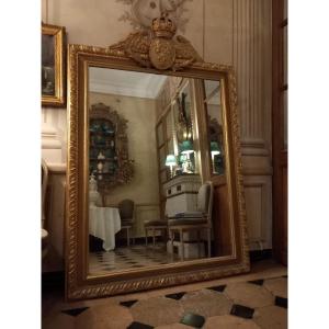 Large Mirror With Arms Of France