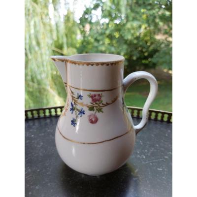 Manufacture Locré, Milk Jug With 18th Century Flower Decor
