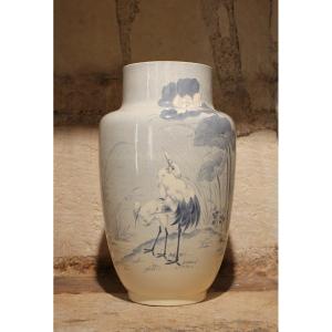 Large Earthenware Vase From Lunéville (keller And Guérin) France Between 1900 And 1920