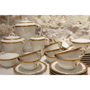 Limoges Porcelain Tea Or Coffee Service, Lj Et Cie, Circa 1950