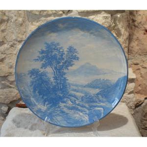 Large Presentation Dish In Premières Earthenware (côte d'Or) Jules Lavalle (1860-1880)