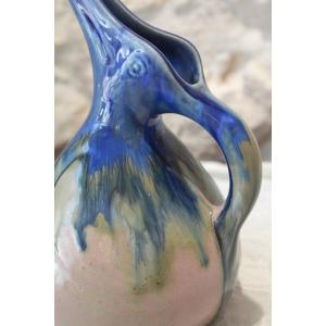 Pitcher, Or Vase, In Enamelled Stoneware Around 1920 Gilbert Méténier (1876-1957)