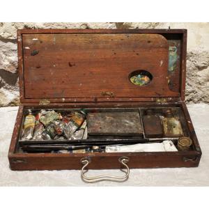 Painter's Box And Palette, Lefranc Bourgeois Tubes, Between 1900 And 1920