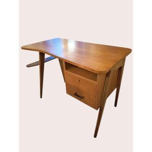1950s Baumann Style Desk In Light Oak