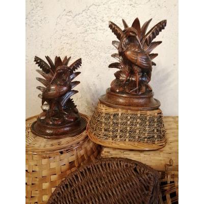 Paire De sculptures Forêt Noire 19ème 