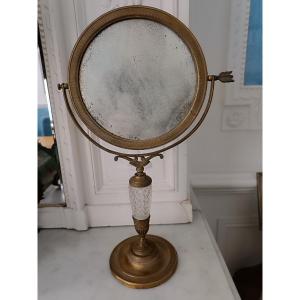 Gilded Bronze And Crystal Mirror, Early 19th Century 
