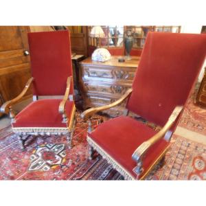 Pair Of Large XVIII Century Armchairs