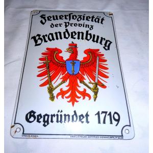 Enameled Plaque-firefighters Of Brandenburg
