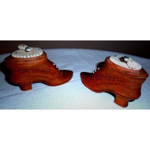 Carved Wooden Boots