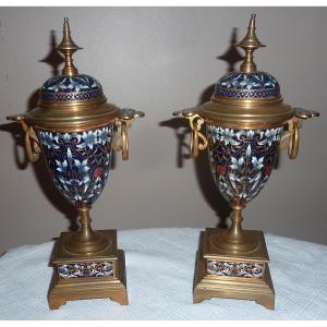 Vases In Champlevé Enamel
