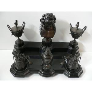 Writing Desk In Marble And Bronze XIX