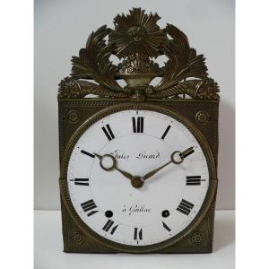 Parquet Clock Movement With Three Bells Early 19th Century With Quarter Strike.