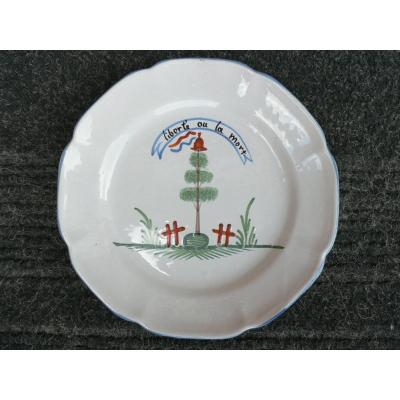 Revolutionary Plate In Earthenware By Waly XVIIIth 