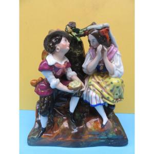 Polychrome Porcelain Group Of Italian Origin Late 19th Century