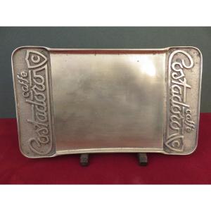 Empty Pocket Object, Bronze Advertising For The Costadoro Coffee Brand 1950