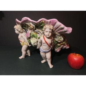 Planter Or Centerpiece In Polychrome Porcelain Of German Origin