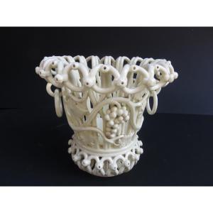 Langeais Earthenware Flowerpot Signed Charles De Boissimon Between 1850 And 1860 