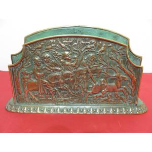Max Le Verrier (1891-1973) Bronze Letter Holder With Hunting Decor