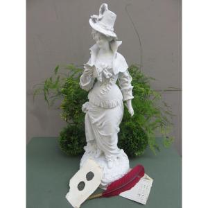 Porcelain Biscuit .of Kosnowsky  "the Letter" Height 61 Cm 19th Century