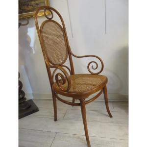 High-back Armchair (model 17) "thonet" Stamped With Original Label 