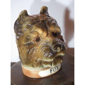 Glazed Ceramic Tobacco Jar Depicting A Fox