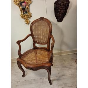 Louis XV Style Cane Armchair Early XIX Century