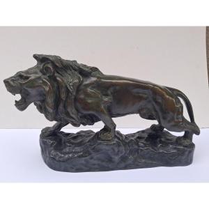 Bronze Signed By Thomas François Cartier (1879-1936) Roaring Lion 
