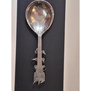 Norwegian Original Solid Silver Baptismal Spoon
