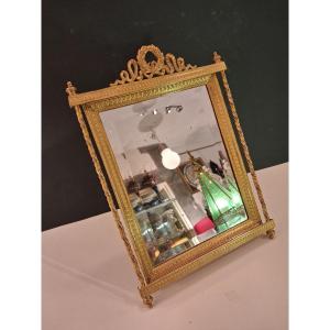 Bronze Mirror ( Height : 40 Cm ) Empire Style Napoleon III Period