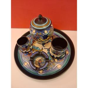 Gouda Holland Plazuid Corona Ceramic Smoking Set