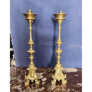 Large Pair Of Candle Holders