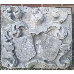Stone Coat Of Arms From The Early 17th Century.