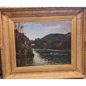 Painting By Gustave Colin: The Bay Of Pasajes 