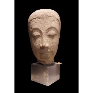 Buddha Head, Carved Stone, 16th Century, Thailand 