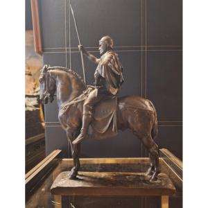 19th Century Bronze Sculpture Of A Roman Horseman Signed E.fremiet