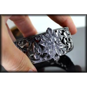 Silver Bangle Bracelet - Circa 1900