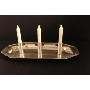 Silver-plated Metal Candlestick