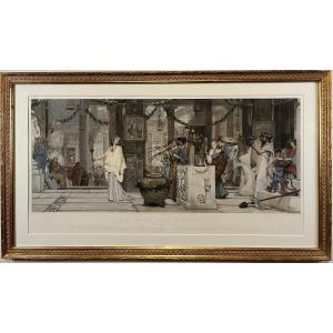 The Vintage Festival. Engraving By A. Blanchard After A Painting By Sir Lawrence Alma-tadema