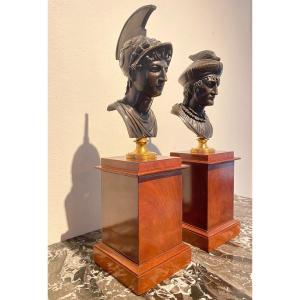 Pair Of Bronze Busts