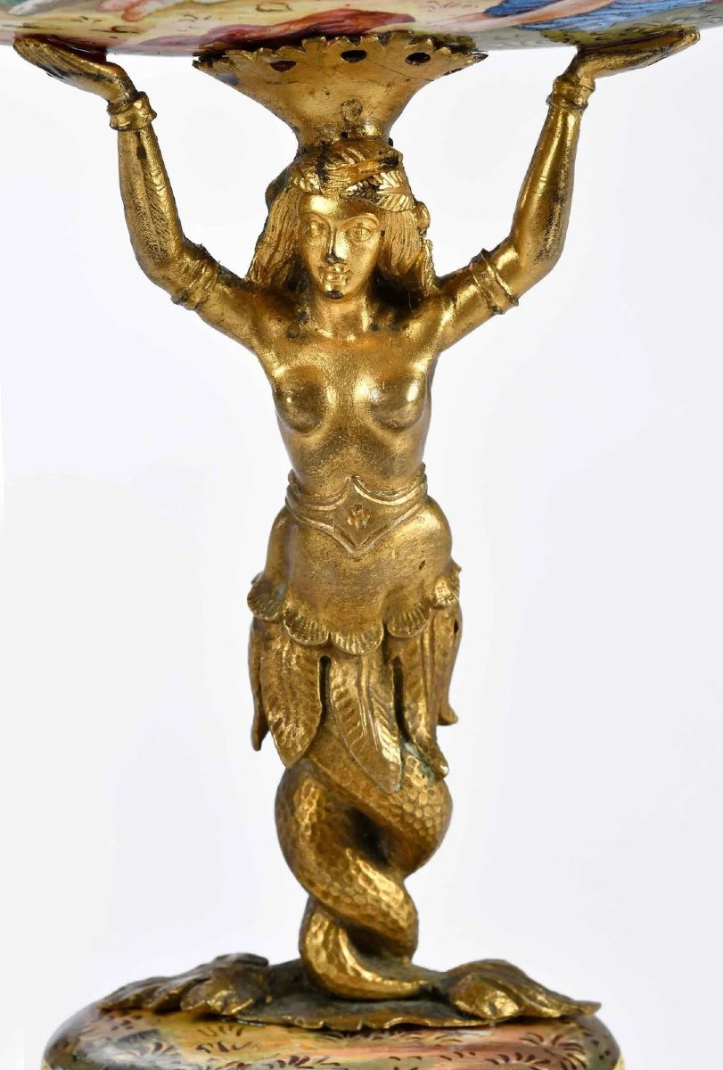 Veliero ( Nef ) in bronzo e smalti Vienna XIX secolo-photo-3