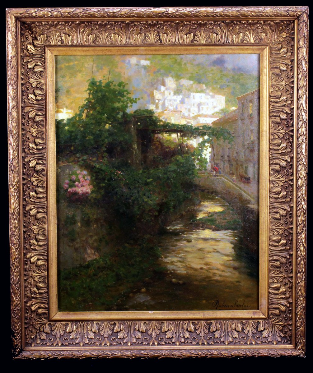 Olio su tela 56 x 44.5 firmato Rubens Santoro ( 1859 - 1841 )