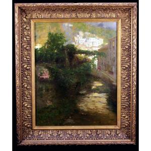 Olio su tela 56 x 44.5 firmato Rubens Santoro ( 1859 - 1841 )