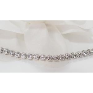 Rivière Bracelet In White Gold And Diamonds Bezel Set