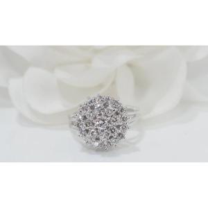 Double Entourage Ring In White Gold And Diamonds