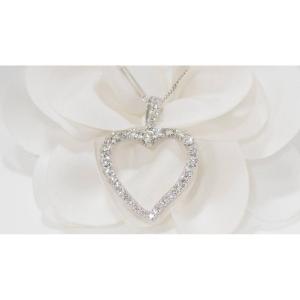 Heart Necklace In White Gold And Diamonds