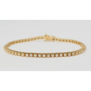 Yellow Gold And Diamond River Bracelet 1.50ct 