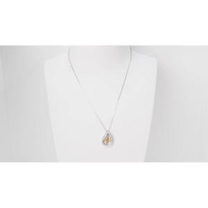 White Gold, Citrine And Diamond Necklace 