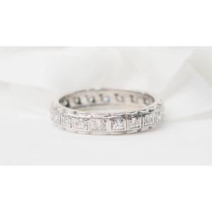 American Wedding Ring In White Gold And Diamonds 0.52ct