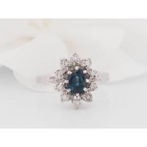 White Gold, Sapphire And Diamond Entourage Ring
