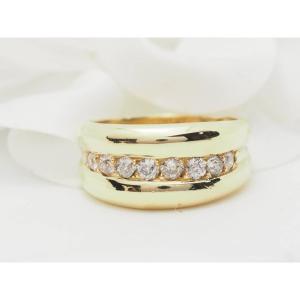 Yellow Gold And Diamond Bangle Ring